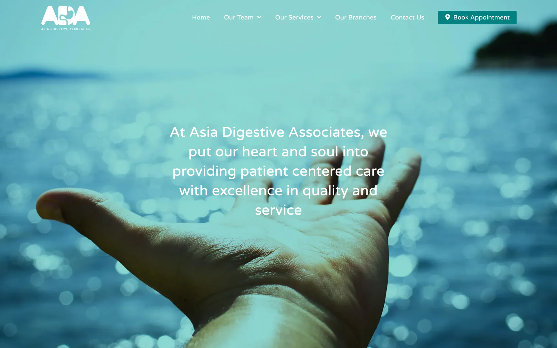 Asia Digestive Associates website on a desktop screen