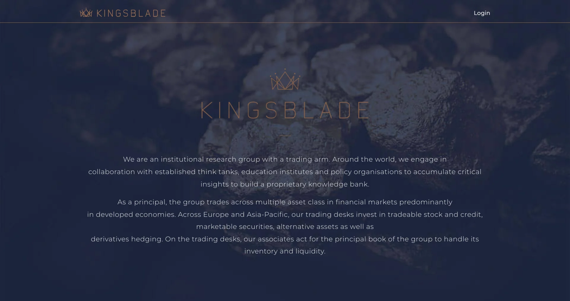 Kingsblade K.K. website on a desktop screen