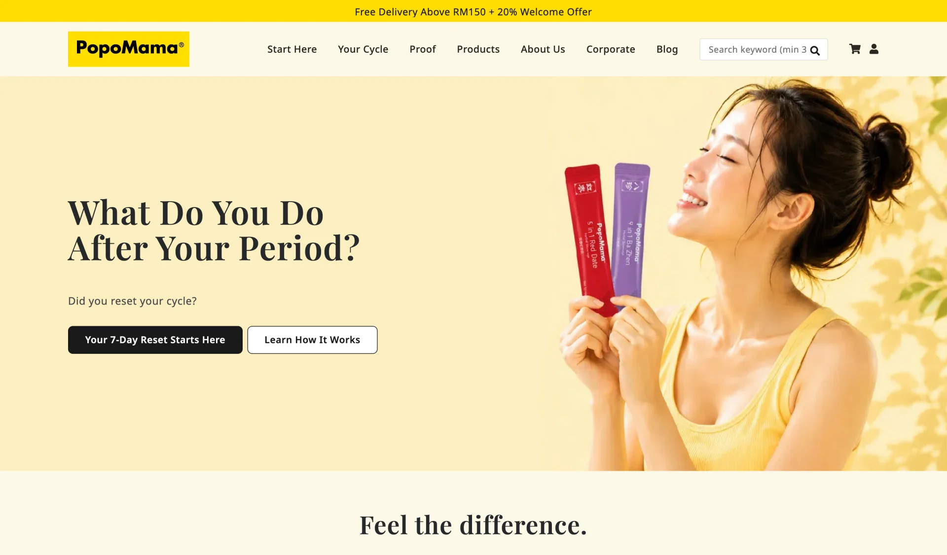 PopoMama website on a desktop screen