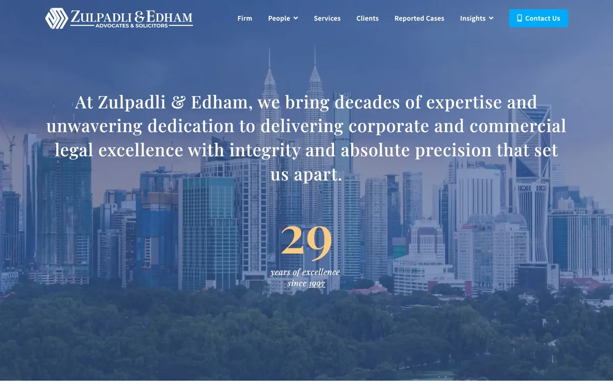 The zulpadliedham.com homepage