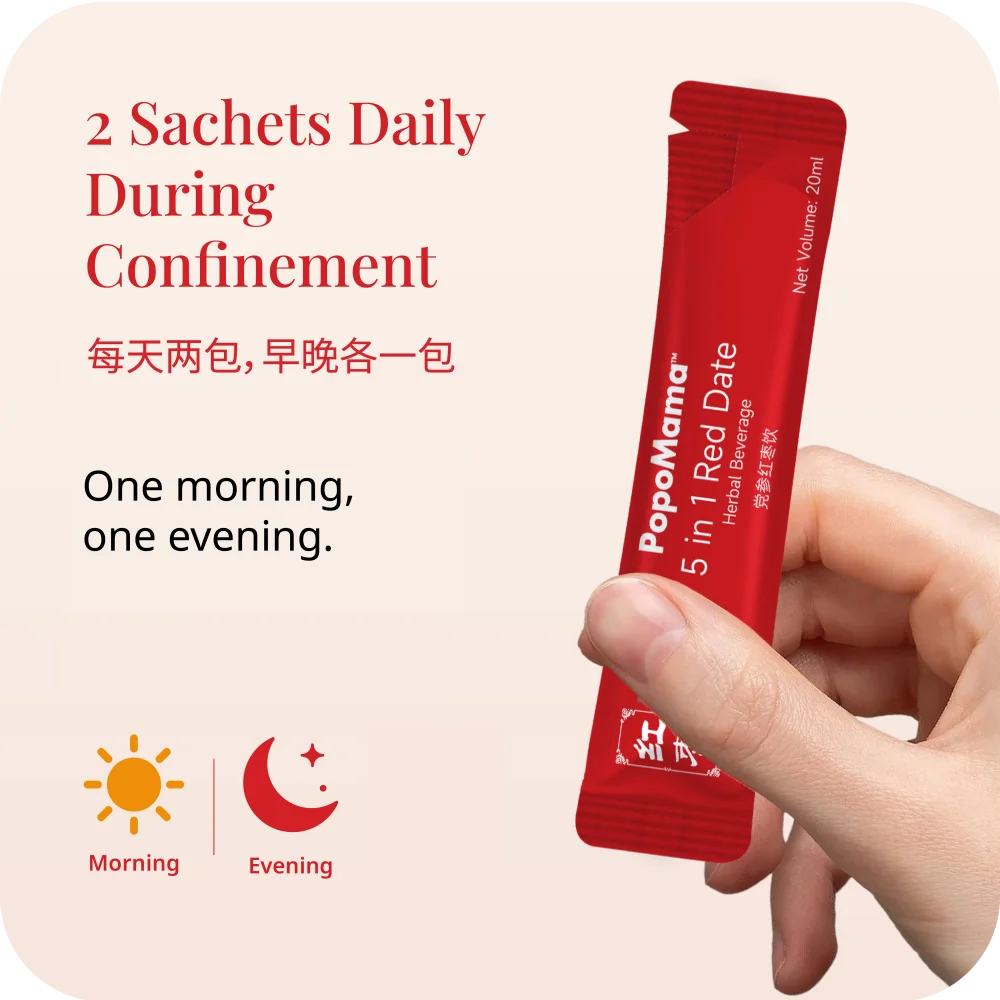 2 sachets daily during confinement &mdash; one morning, one evening