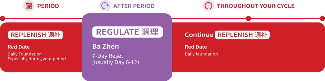 Period &middot; Reset &middot; Build &middot; Maintain &mdash; your monthly cycle