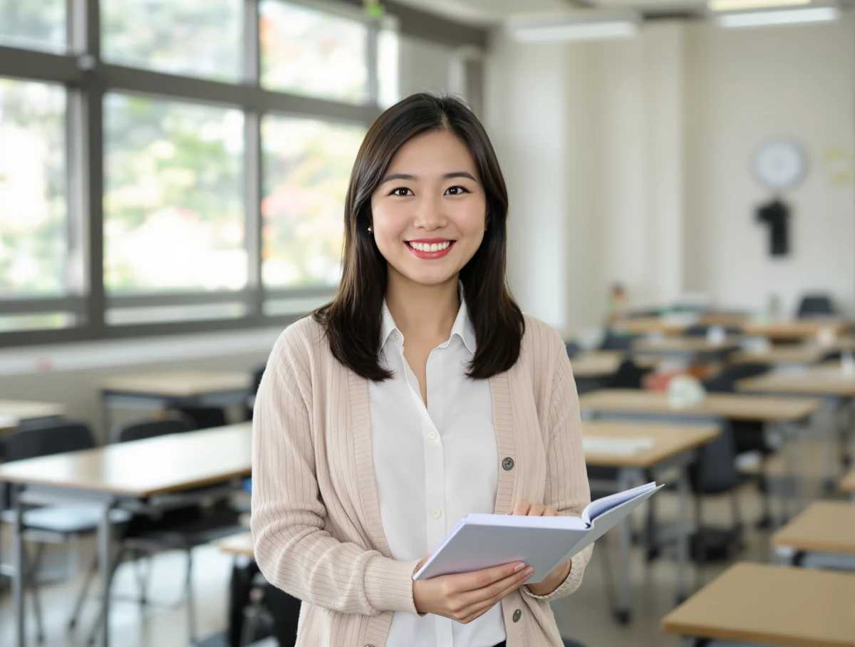 Woman teaching in classroom