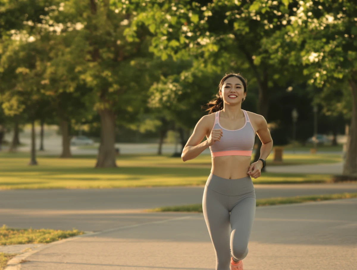 Woman running outdoors