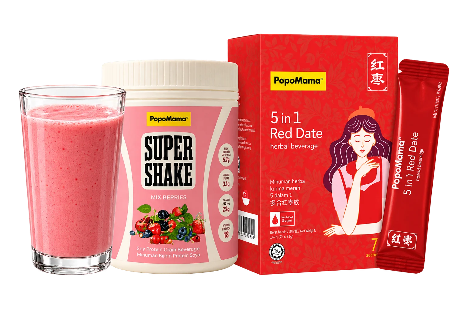 Daily 5 in 1 Red Date and Super Shake Mix Berries
