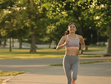 Woman running outdoors